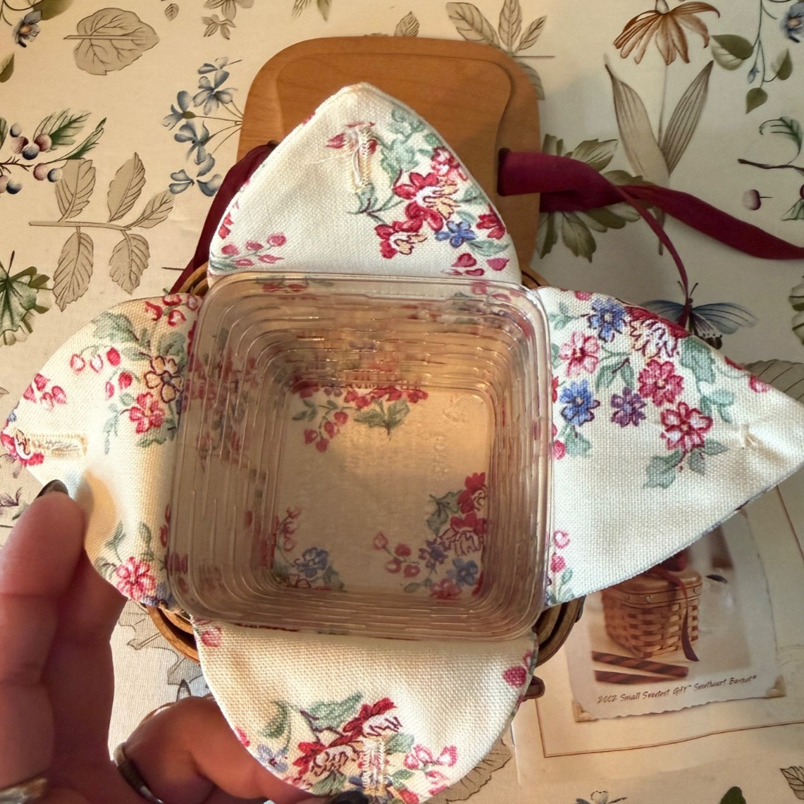 Longaberger 2002 Sweetest Gift Small Basket Combo ~ BLPL tie on #1