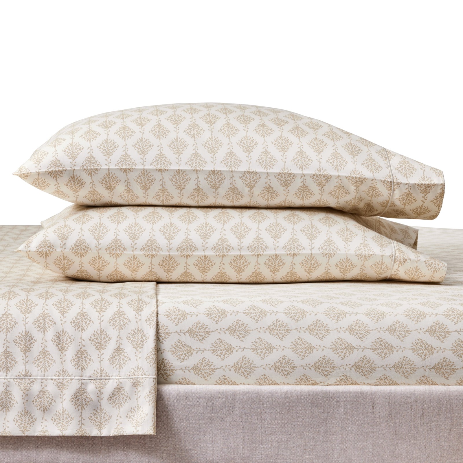 BED SHEET SET Twin 400 Thread Count Stripe Almond Biscuit BETTER HOMES & GARDENS