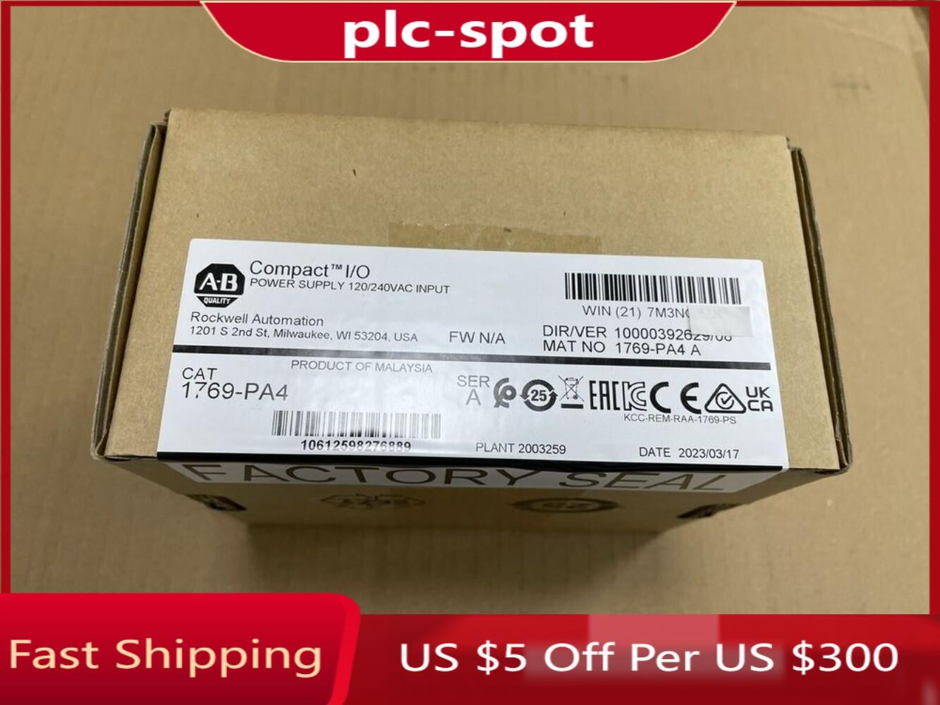 AB 1769-PA4 Allen-Bradley SER A CompactLogix Power Supply Module US Free Tax