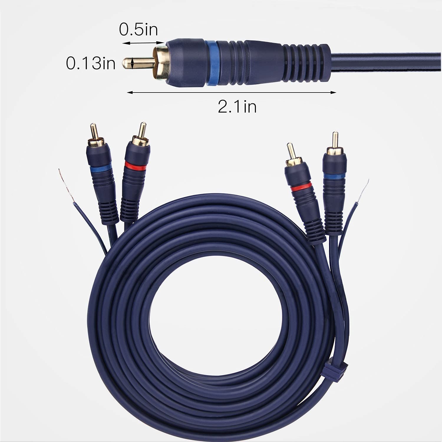 UIInosoo RCA Cable With Ground Wire, 6ft Turntable Gold Plated 2RCA 6ft,