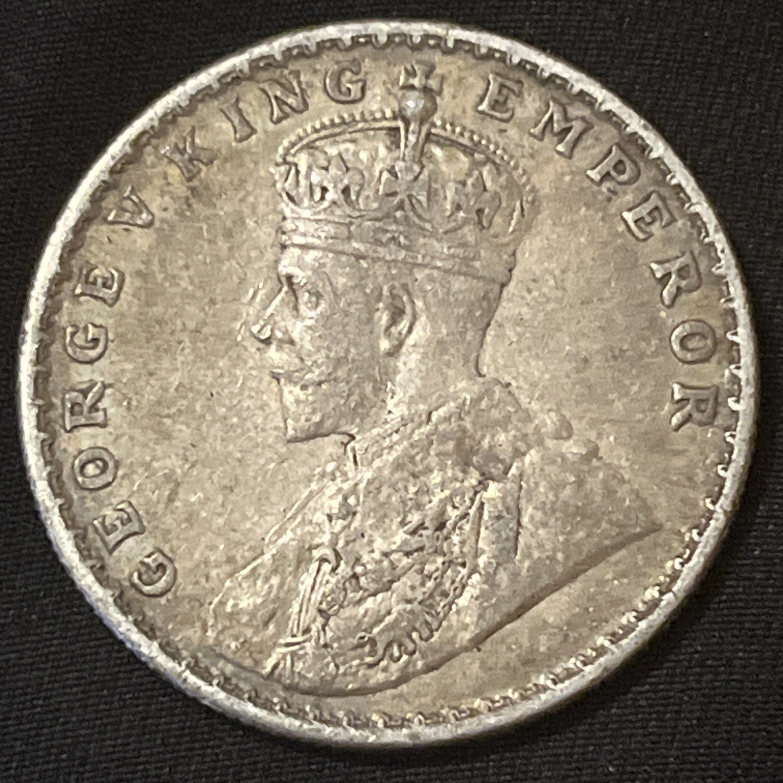 1918 King George VI 1 Rupee British India [.917] Fine Silver Coin 11.6g