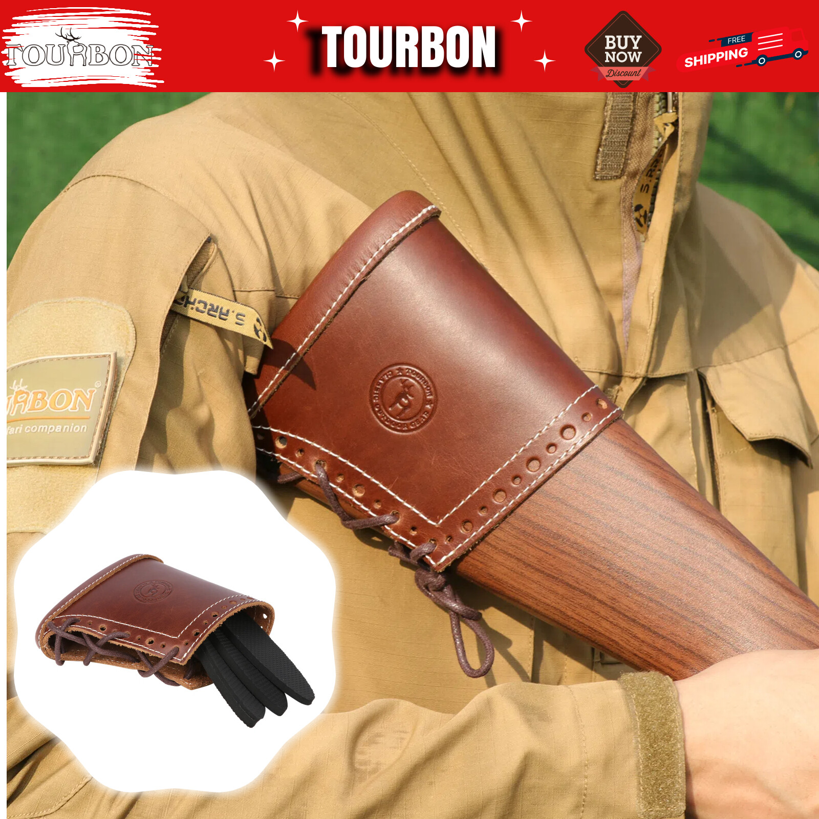 Leather Hunting Rifle Stock Cushion Slipon Shotgun Recoil Pad Adjustable in USA
