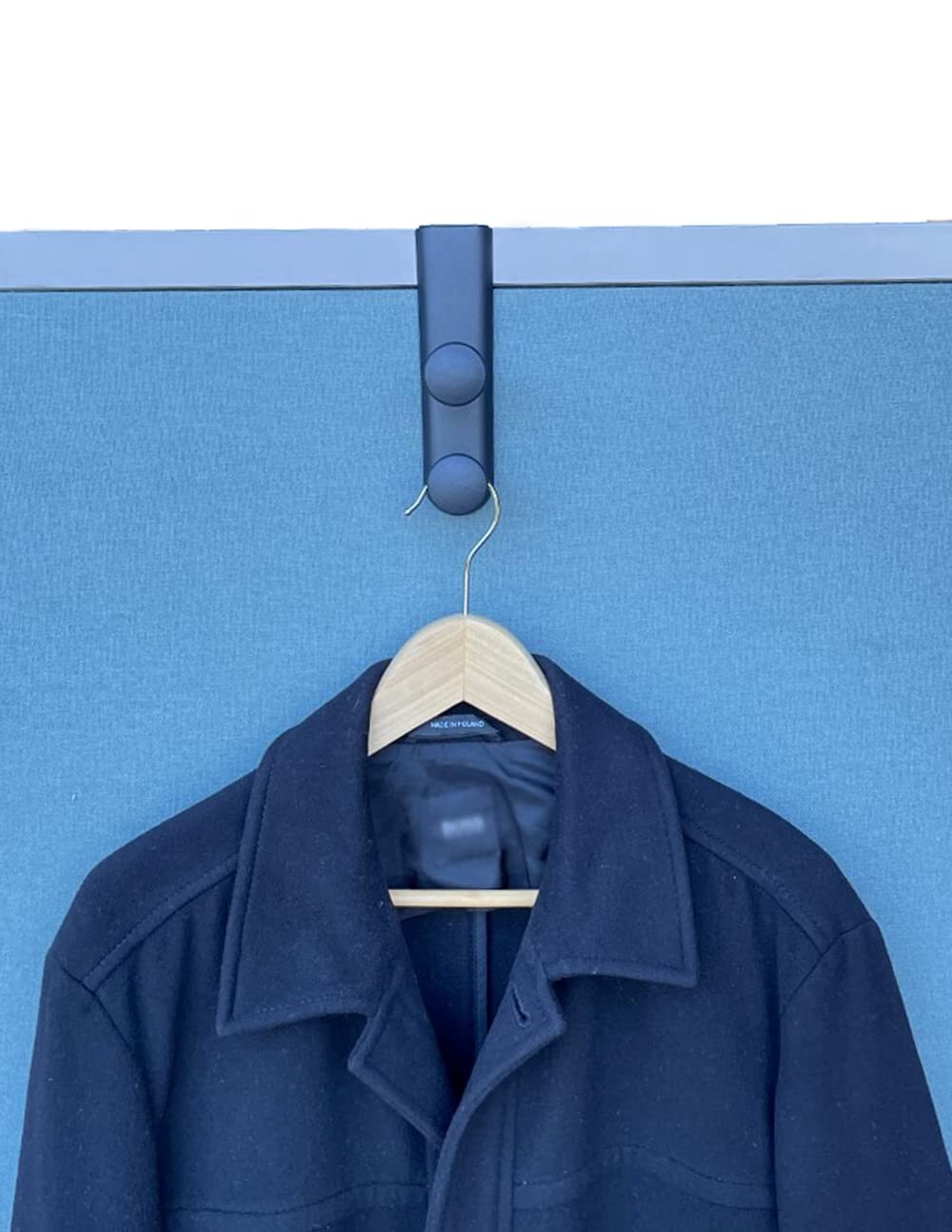 Cubi-pro CWH03 Over-The-Panel Cubicle Partition Wall Garment Hanger with Doub...