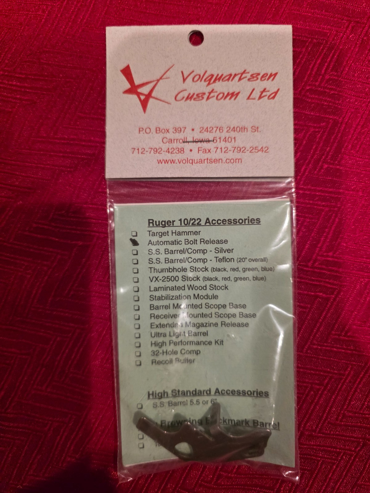 Volquartsen Ruger 10/22 Automatic Bolt Release (Holds Bolt Open)