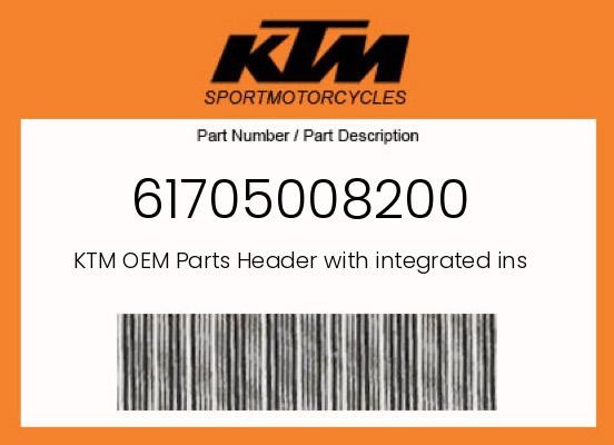 KTM Genuine Header With Integrated Insulation - 61705008200