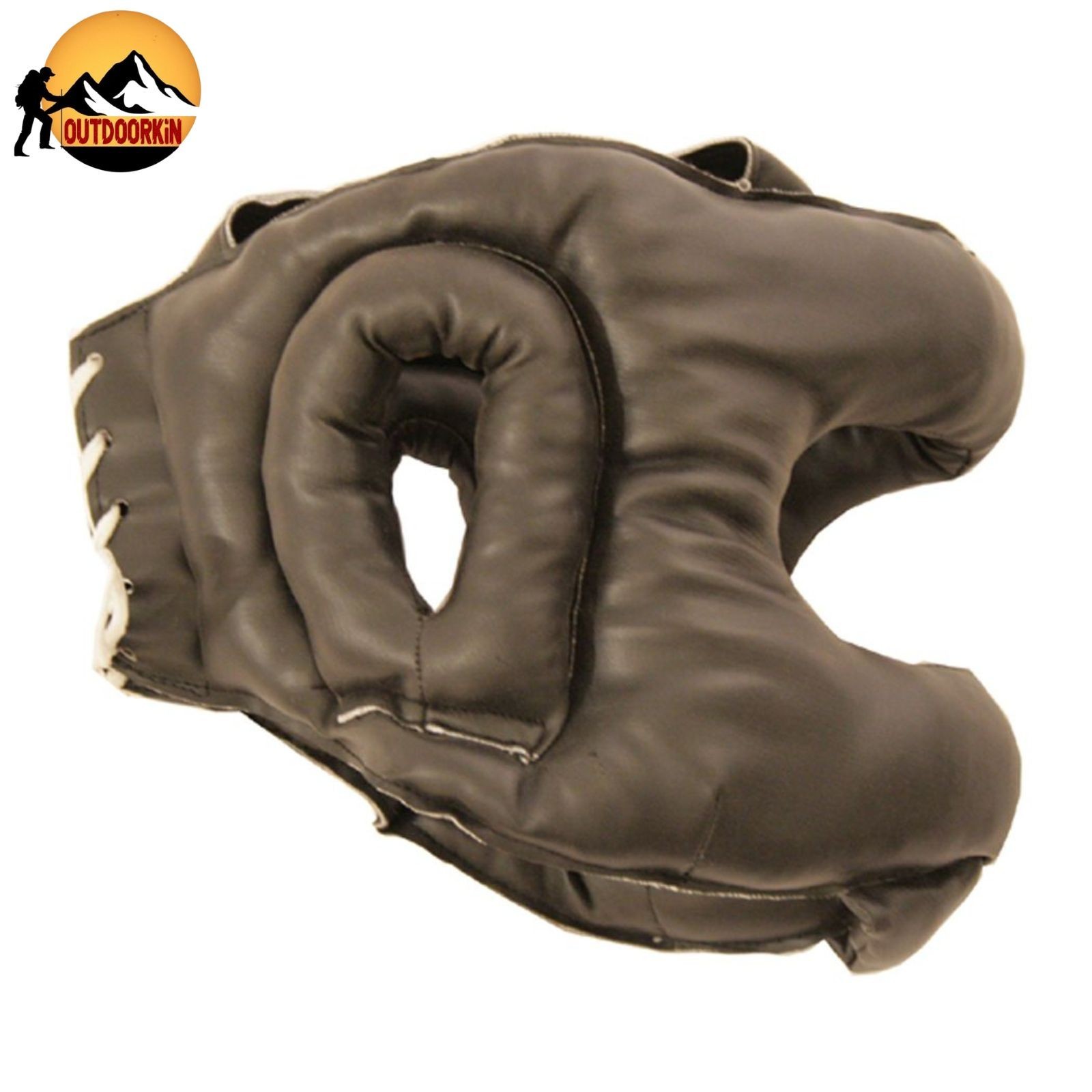 Heavy Duty Black Boxing Head Guard with Laces for Training – XL Size