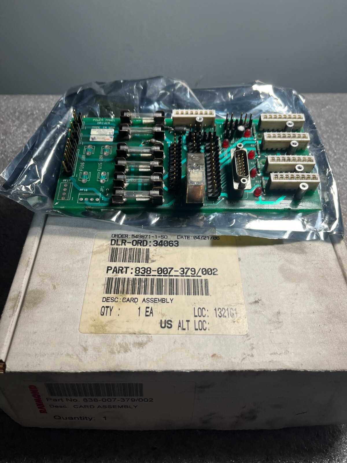 RAYMOND POWER PANEL DRIVER 838-004-841/002B1 9508170011