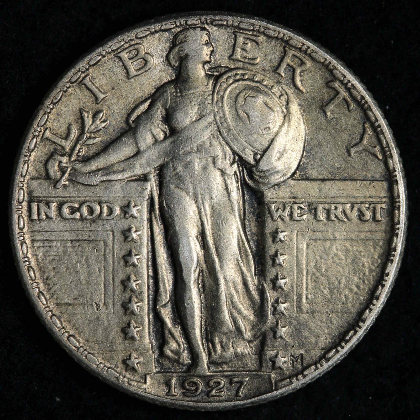 1927 Standing Liberty Silver Quarter AU+ E297 OIBS