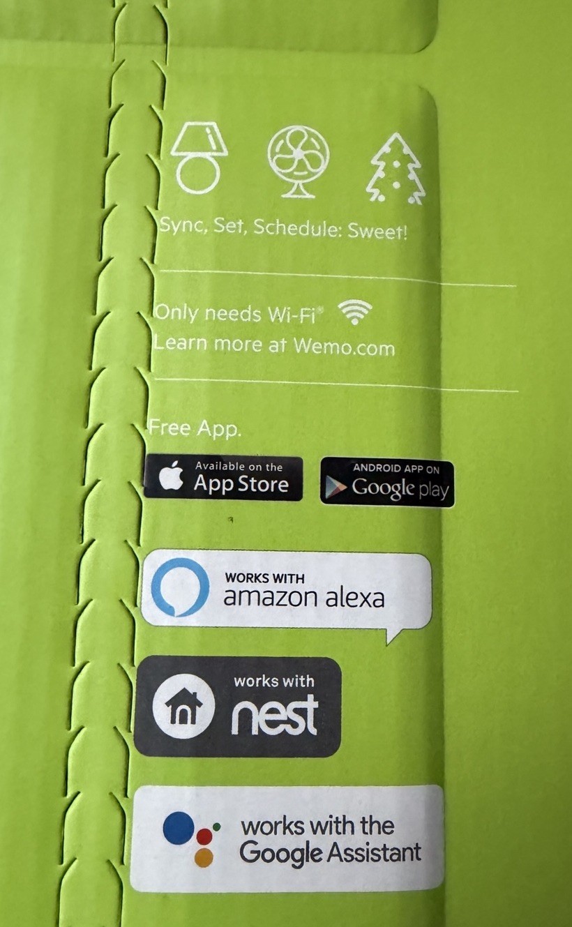 2-Pack Wemo 1068540 Mini Smart Plug Works with Amazon Alexa, Nest & Google