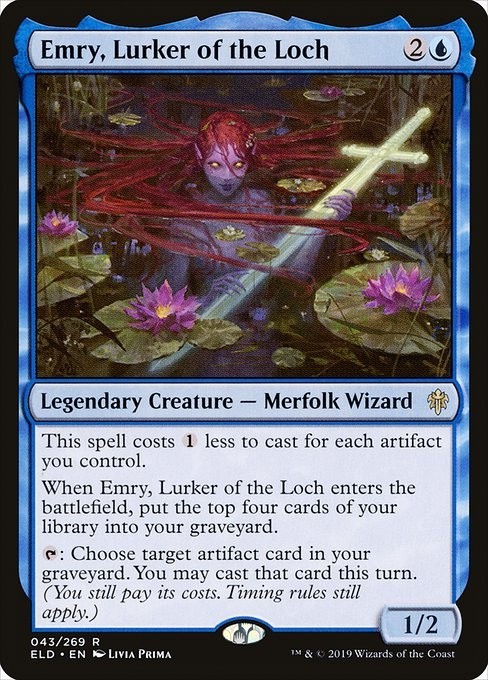 Emry, Lurker of the Loch 1x FOIL ELD MTG Throne of Eldraine Rare MINT blue