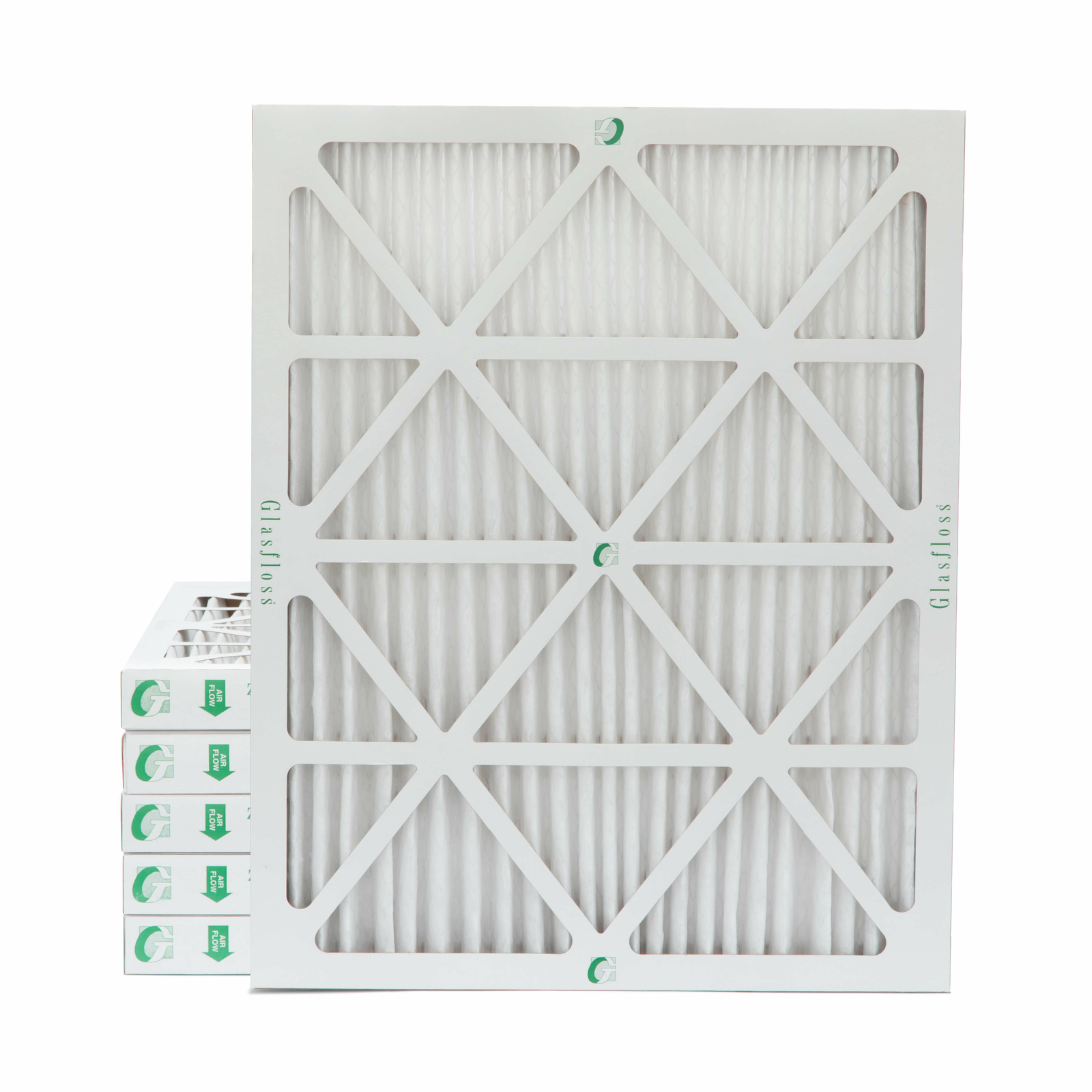 Glasfloss ZL 20x25x2 MERV 10 (FPR 7) Pleated Furnace Air Filters. 6 Pack
