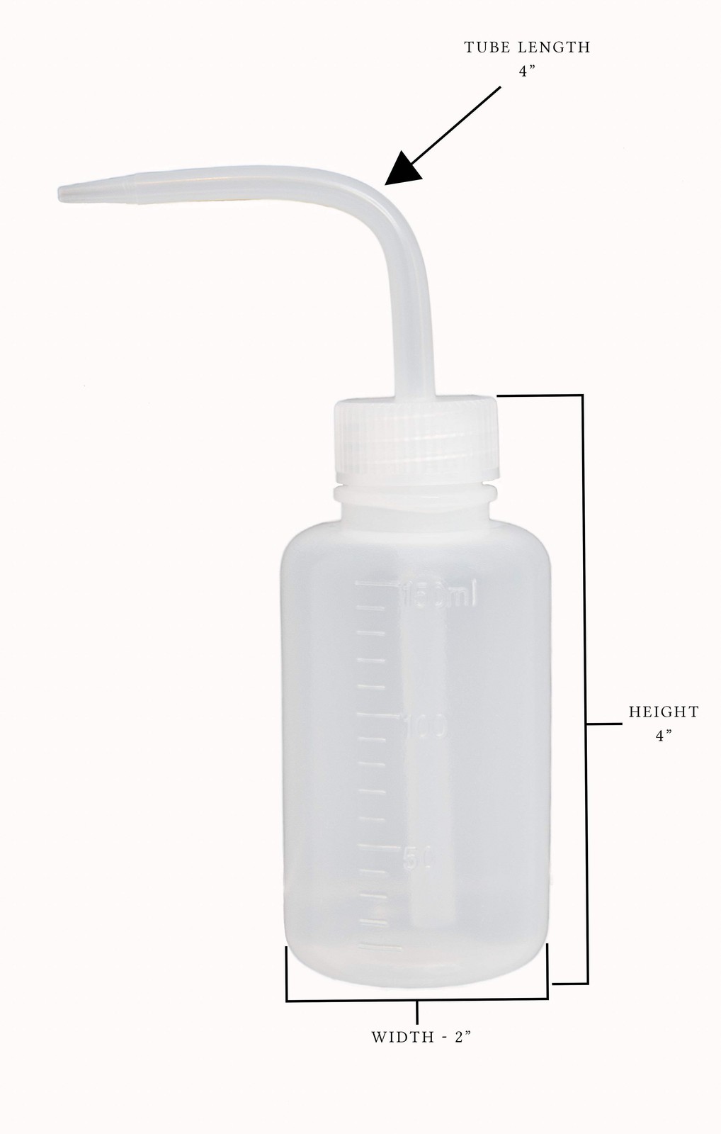 Bottle, Wash, Graduated, Polyethylene, 150ml