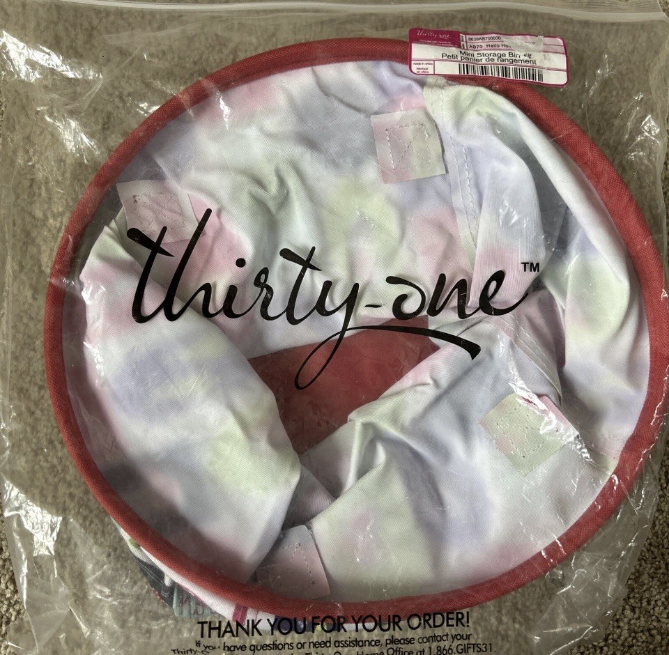 Thirty One Gifts Mini Storage Bin HELLO HOLIDAY New
