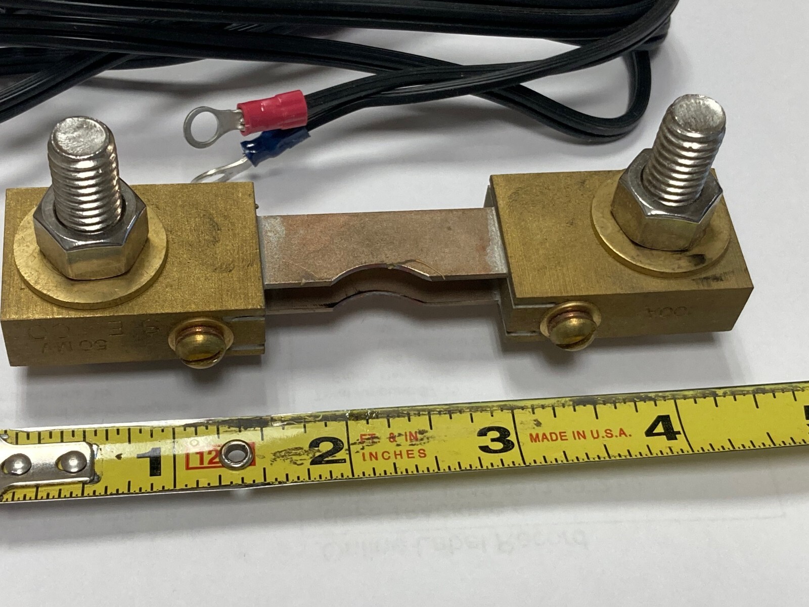 Simpson 06500, Switchboard Shunt for Analog Panel Meter 100A 50 mV, w/ 5Ft Leads