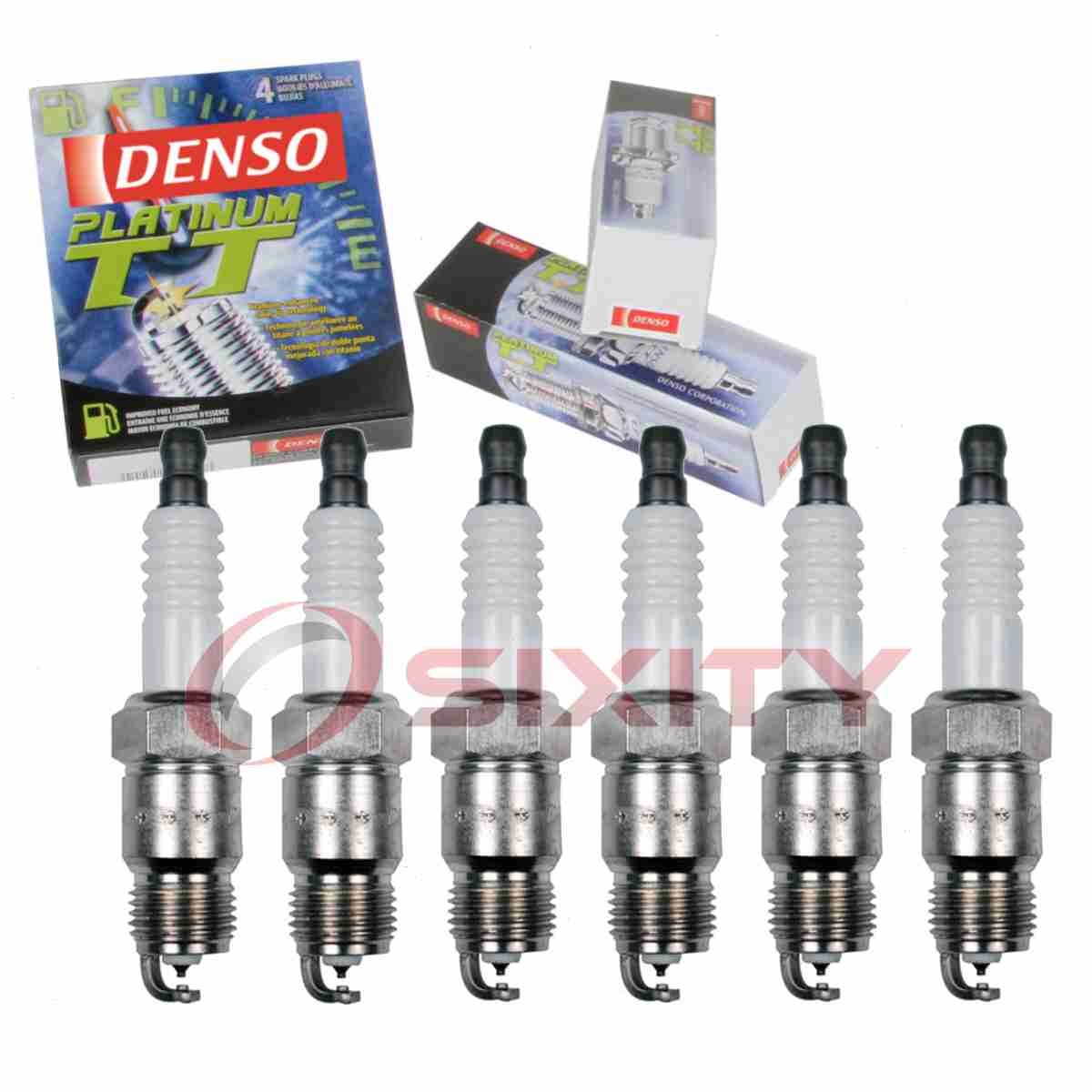 6 pc Denso Platinum TT Spark Plugs for 1979-1980 GMC C1500 Suburban 4.1L L6 hh