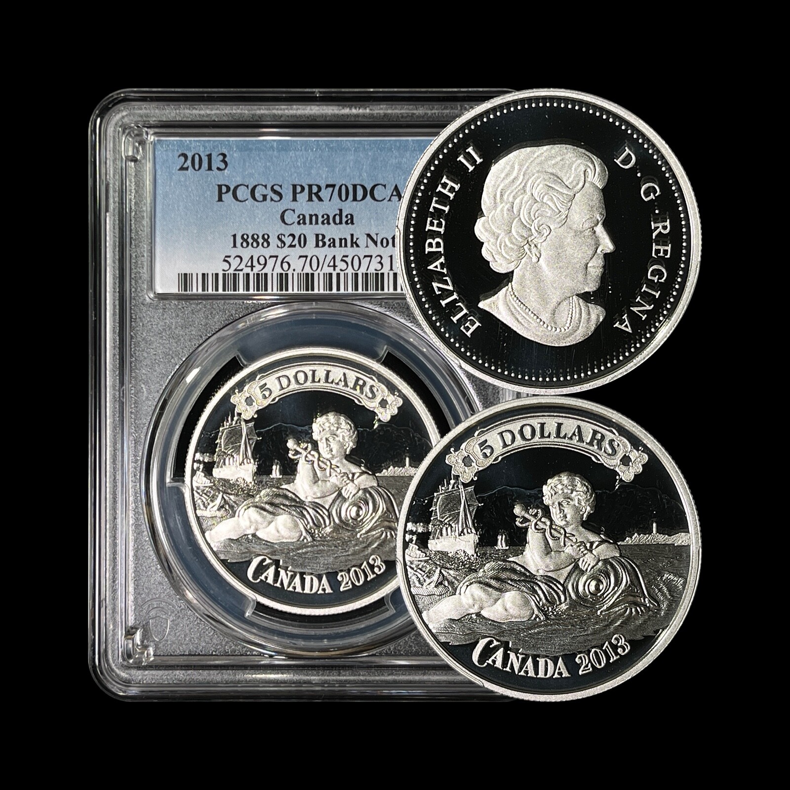 CANADA. 2013, 5 Dollars, Silver - PCGS PR70 - Top Pop 🥇 Commerce Bank Note
