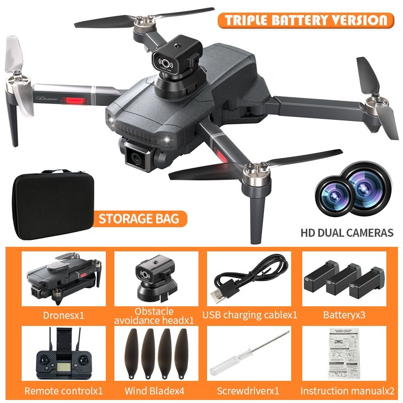 RC Drone 4k HD Camera WIFI FPV Drone Dual Camera Foldable Quadcopter Brushless