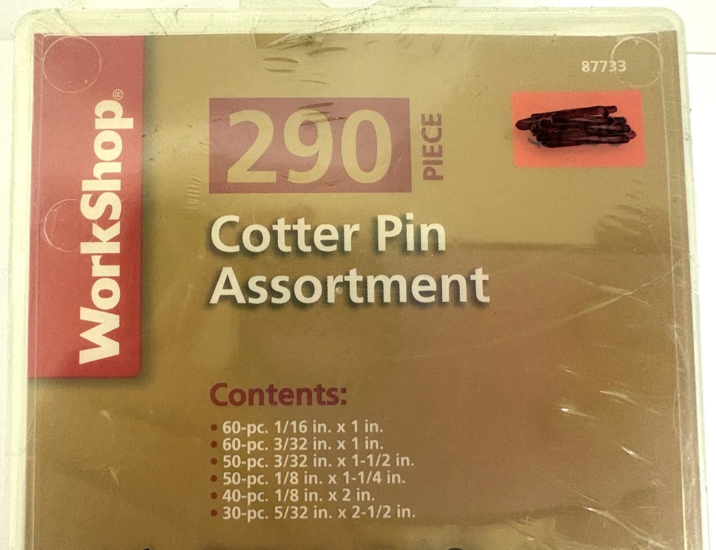 290 PIECE COTTER PIN ASSORTMENT WORKSHOP 87733