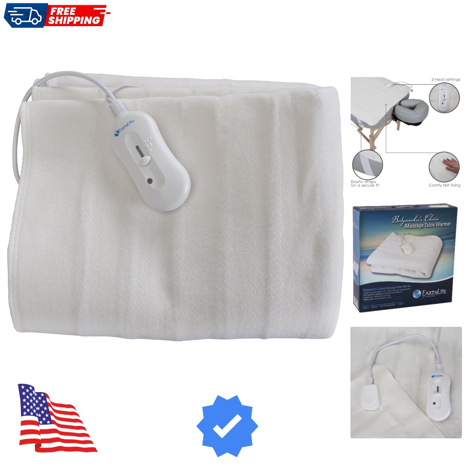 BODYWORKER’S Choice Massage Table Warmer – Three Heat Settings, Felt Lined He...