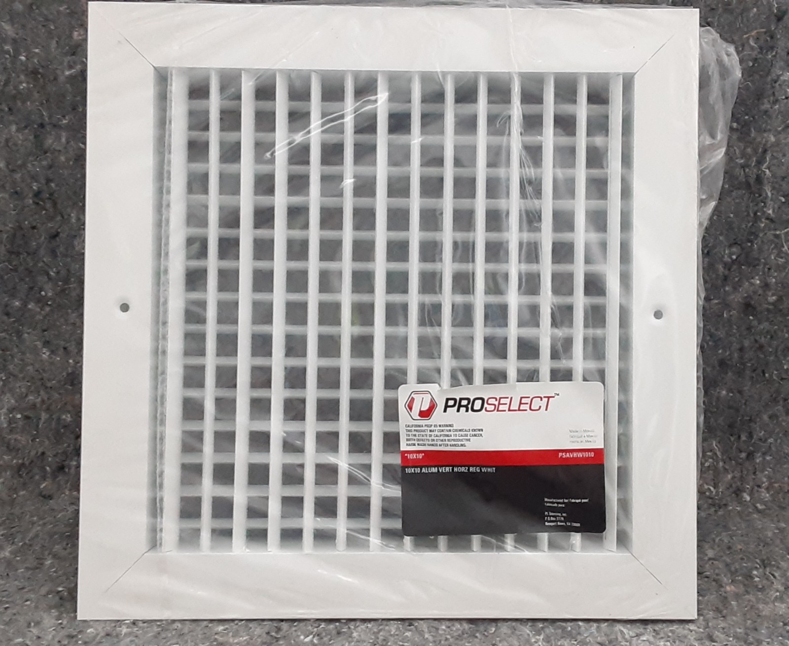 ProSelect 10x10 in Aluminum Vertical/Horizontal White Sidewall Supply PSAVHW1010