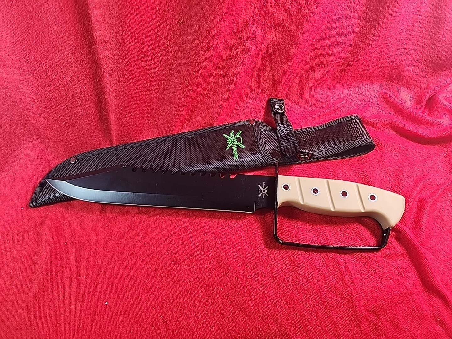 SURVIVAL TACTICAL KNIFE TX-29SAND 15" TAC EXTREME CUTLERY FIXED BLADE TAN