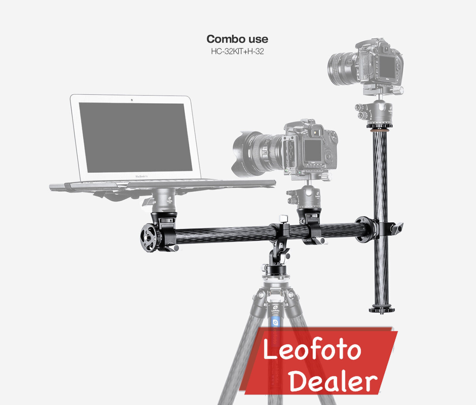 Leofoto HC-32 Kit + H-32 CF Horizontal Pano Center Column+Arm Combo