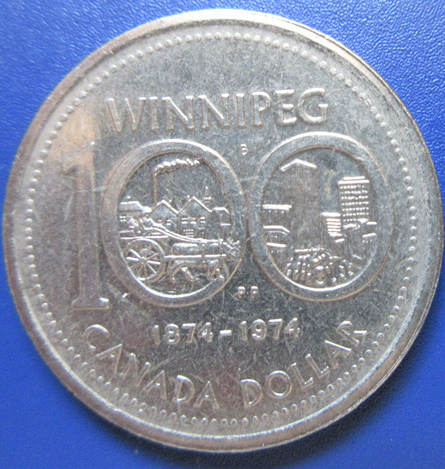1974 Canada Winnipeg Commemorative Nickel One Dollar Coin. $1