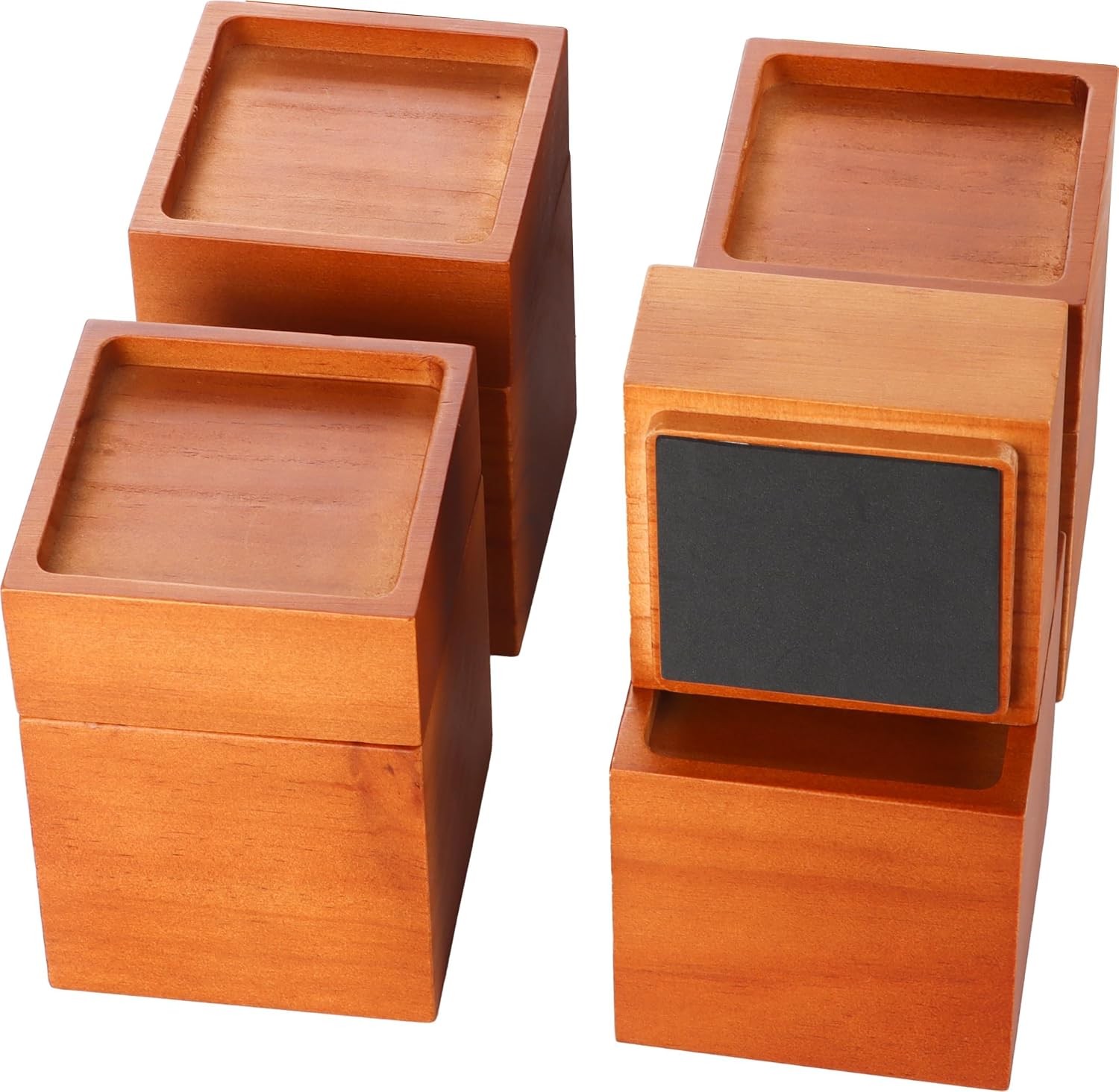 Premium Solid Pine Wood Bed Furniture Risers – 2 4/5.7 Inch Heavy-Duty Elevation