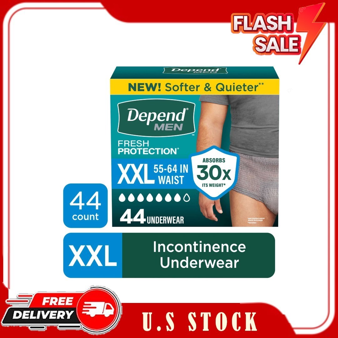 Depend Fresh Protection Men's Incontinence Underwear XXL 44 Count