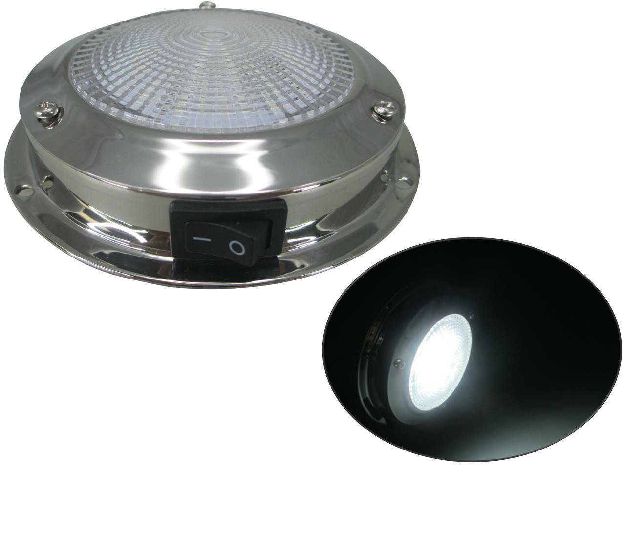 Pactrade Marine Boat Bus Car RV 3" Lens Ceiling Cabin 12 V Dome Light SS 304