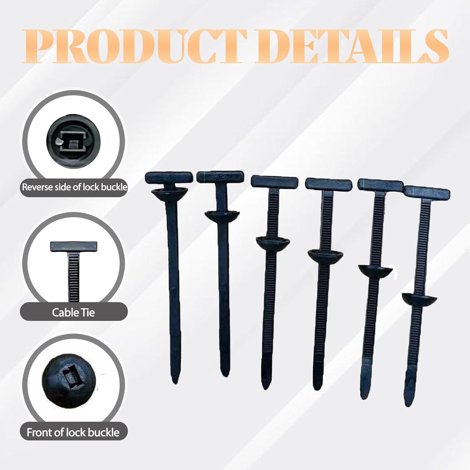 Compact Nylon Cable Tie Set - 20 Pcs Self-Locking Zip Ties for Daily Maintenance