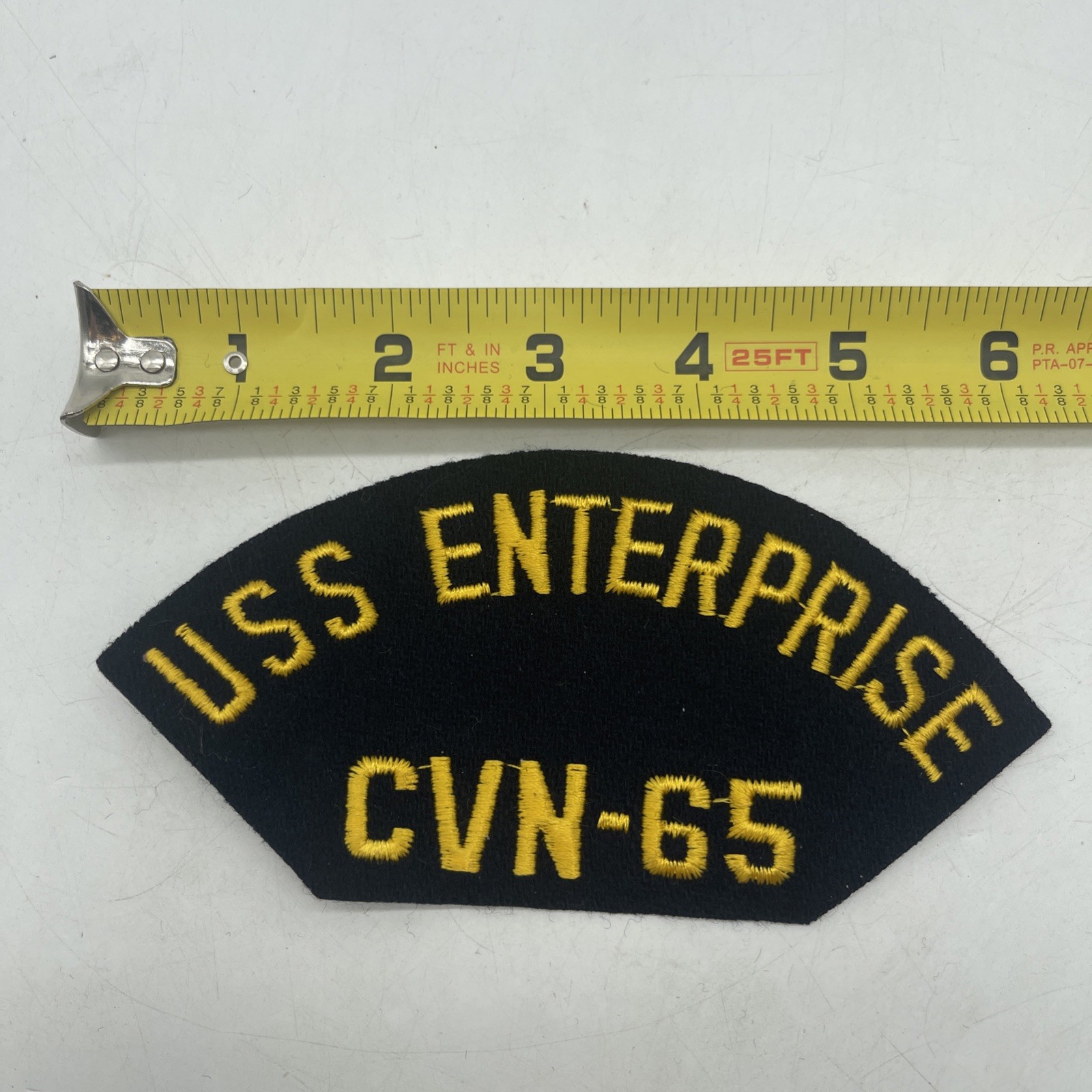 Vintage U.S. Navy USS Enterprise CVN-65Naval Ship Patch Cap Shoulder Patch 6”x3”
