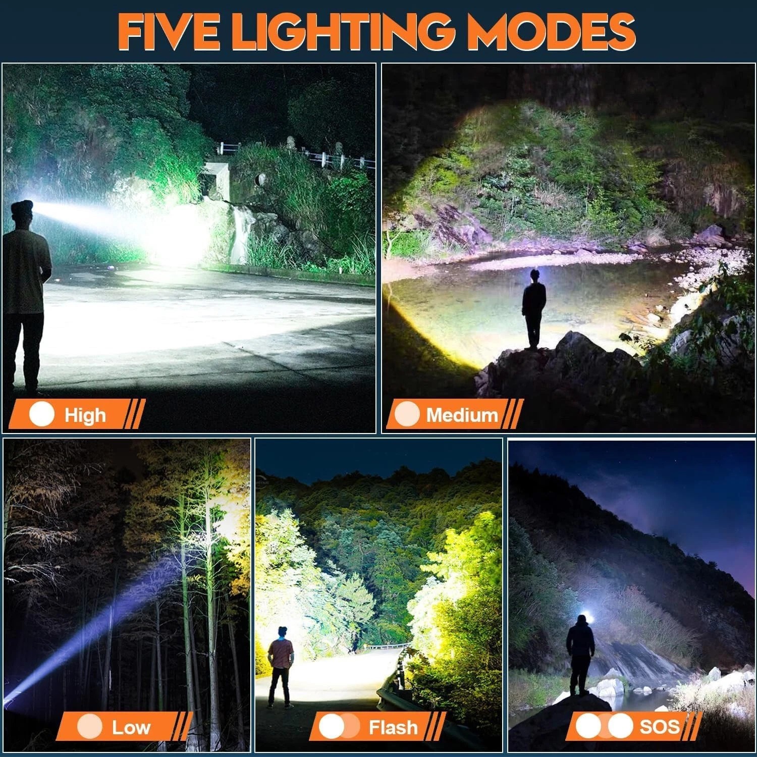 100000LM LED Headlamp Rechargeable Headlight Zoomable Head Torch Lamp Flashlight