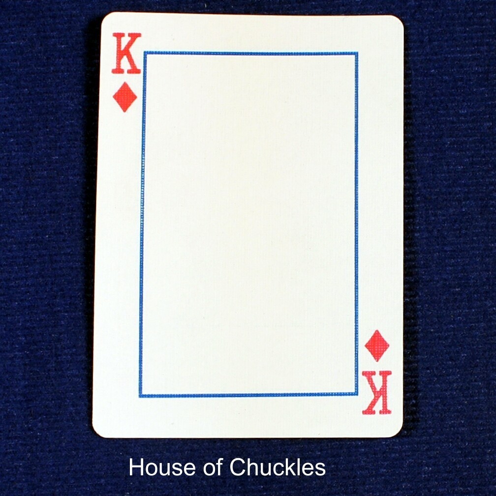 King of Diamonds Frame, Bicycle Printed Gaff Card, Blue