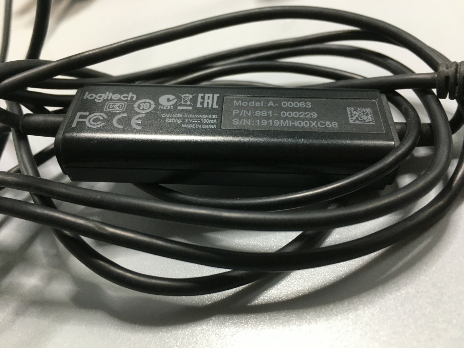 Logitech H570e A-00063 USB 2.0 Wired Online Mono Headset Work Headset