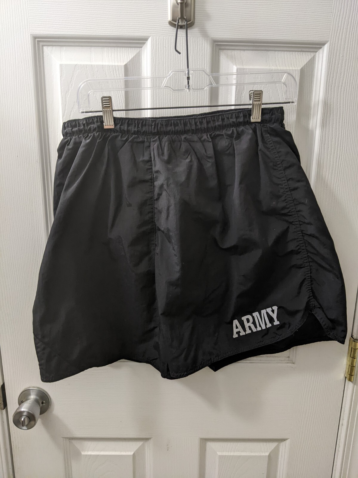 US Army Nylon Supplex Black Medium Physical Fitness Uniform Shorts