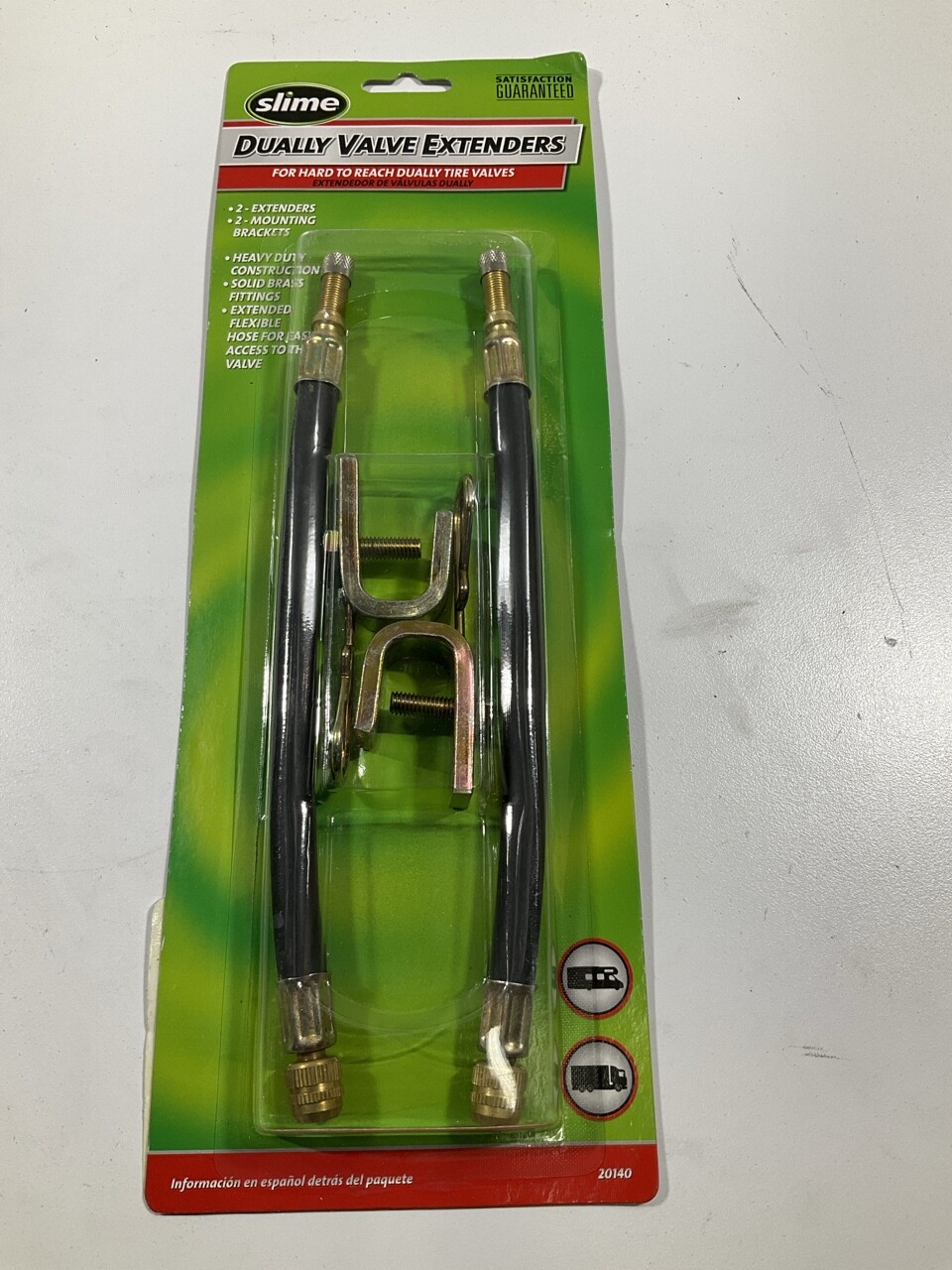 Slime 20140 Dually Tire Valve Extenders With Mounting Brackets