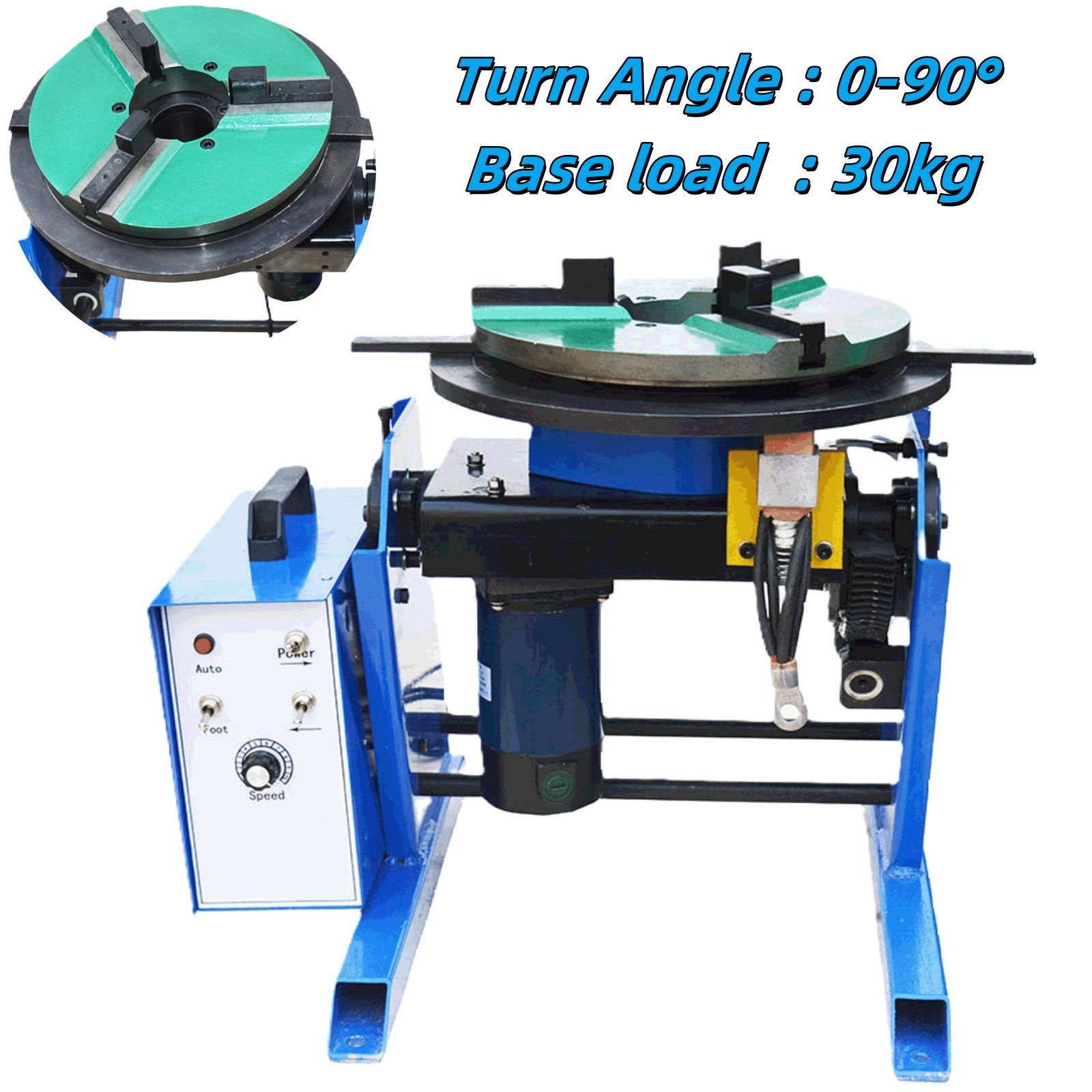 30KG Turntable Welding Positioner 110V Welding Bench Tables with 200MM Chuck