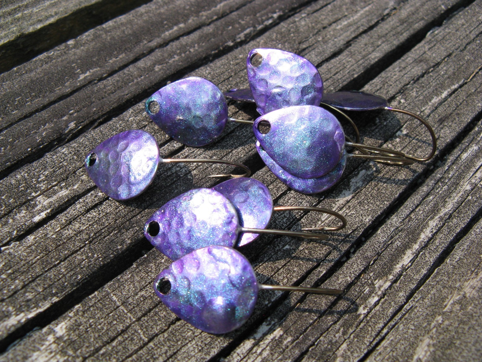 Vertical Eyedropper Lot of 10 Water Ready Purple with Green & Blue Sparkle Z52