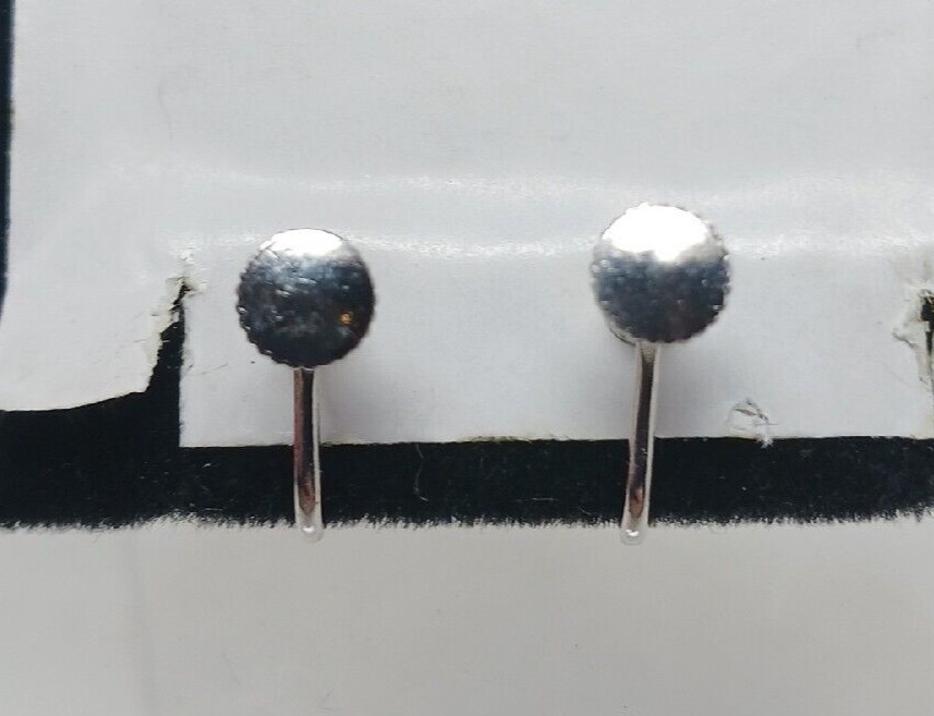 Clear Rhinestone Earrings Vintage Silver Tone Screw Backs #G6