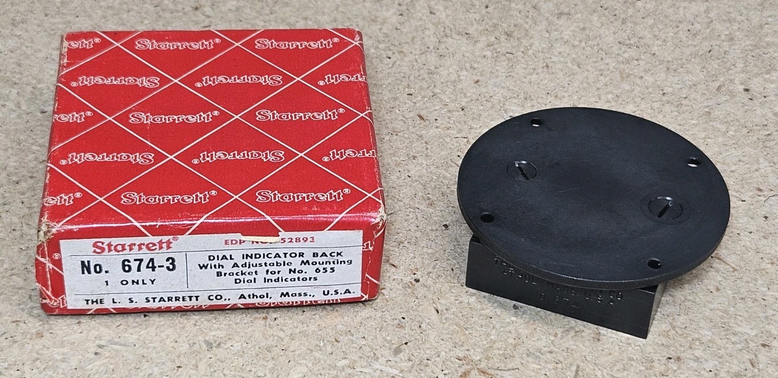 Starrett 674-3 dial indicator back adjustable bracket mount - Made in the U.S.A