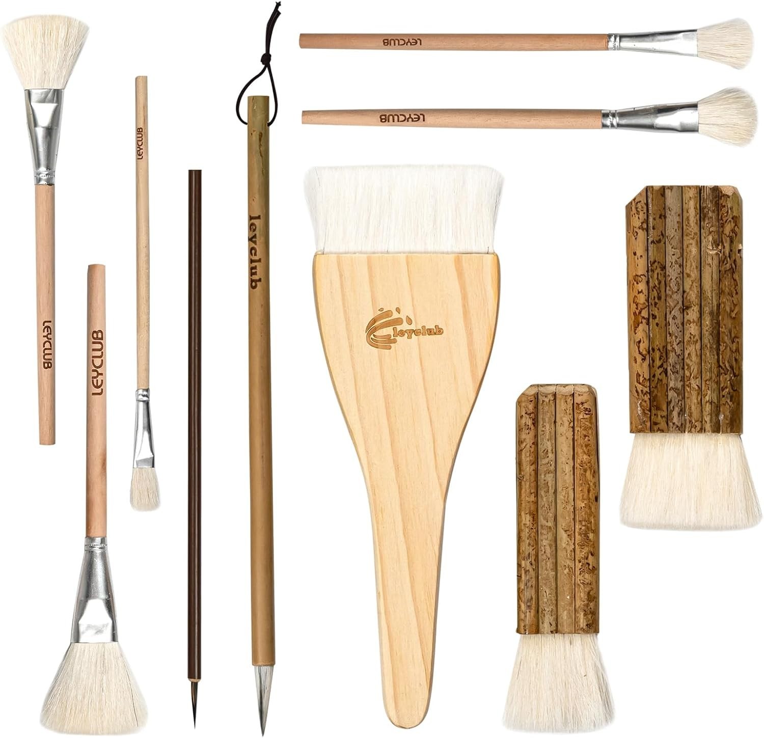 Pottery Glaze Brush Set 10 Pcs Ceramic Wool Bristle Art Painting Supplies