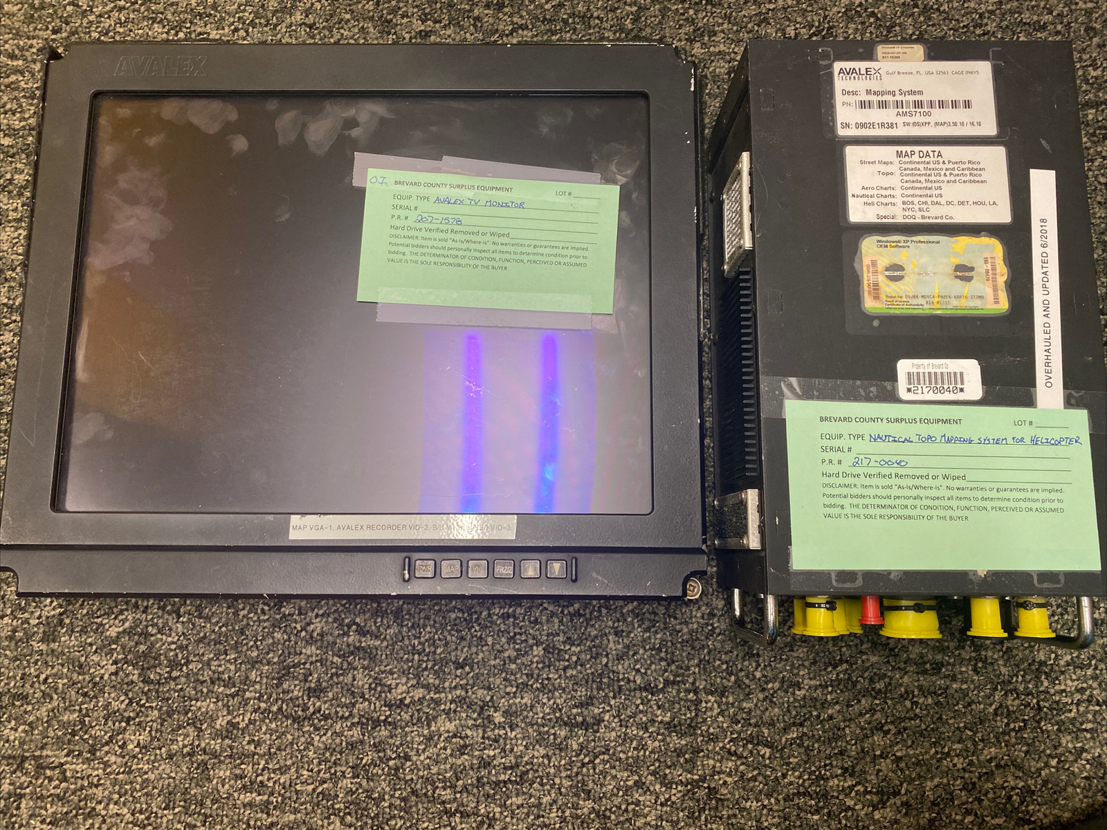 AVALEX AMS7100 Helicopter / Aircraft Mapping System w/ LCD Display AVM4155T
