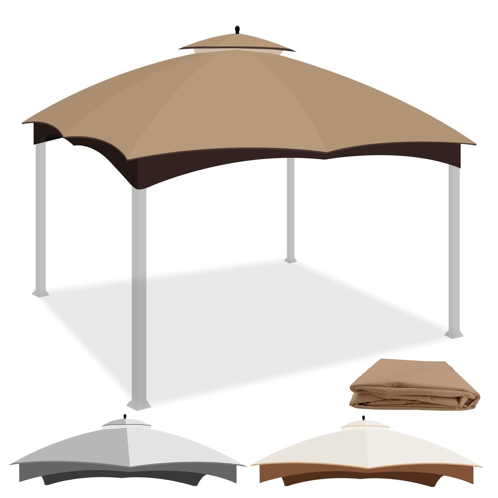 10x12 Replacement Canopy for Allen Roth Gazebo, Double-Tier Roof Cover with A...