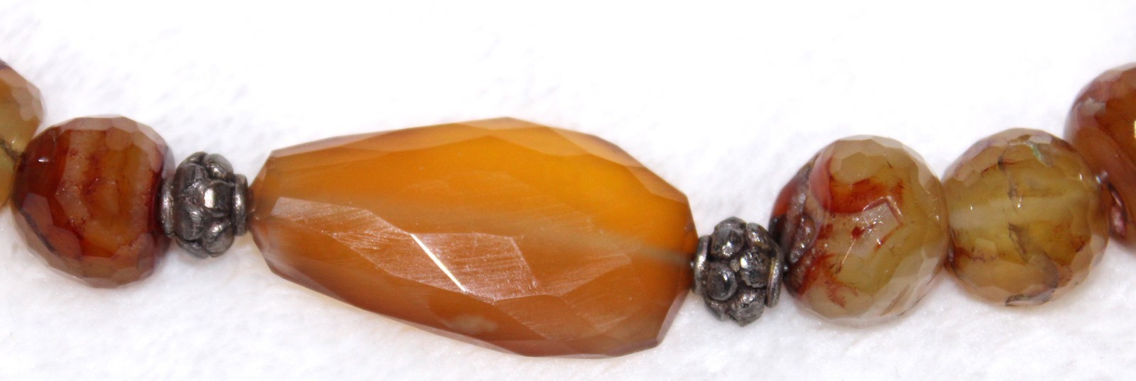 Jasper Stone Cluster Necklace Agate Quartz Rhinestones