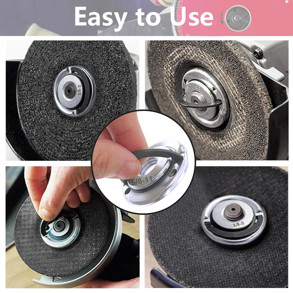 2Pcs Angle Grinder Flange Nuts with 5/8-11 Inch Thread, Quick Change Grinder Fla