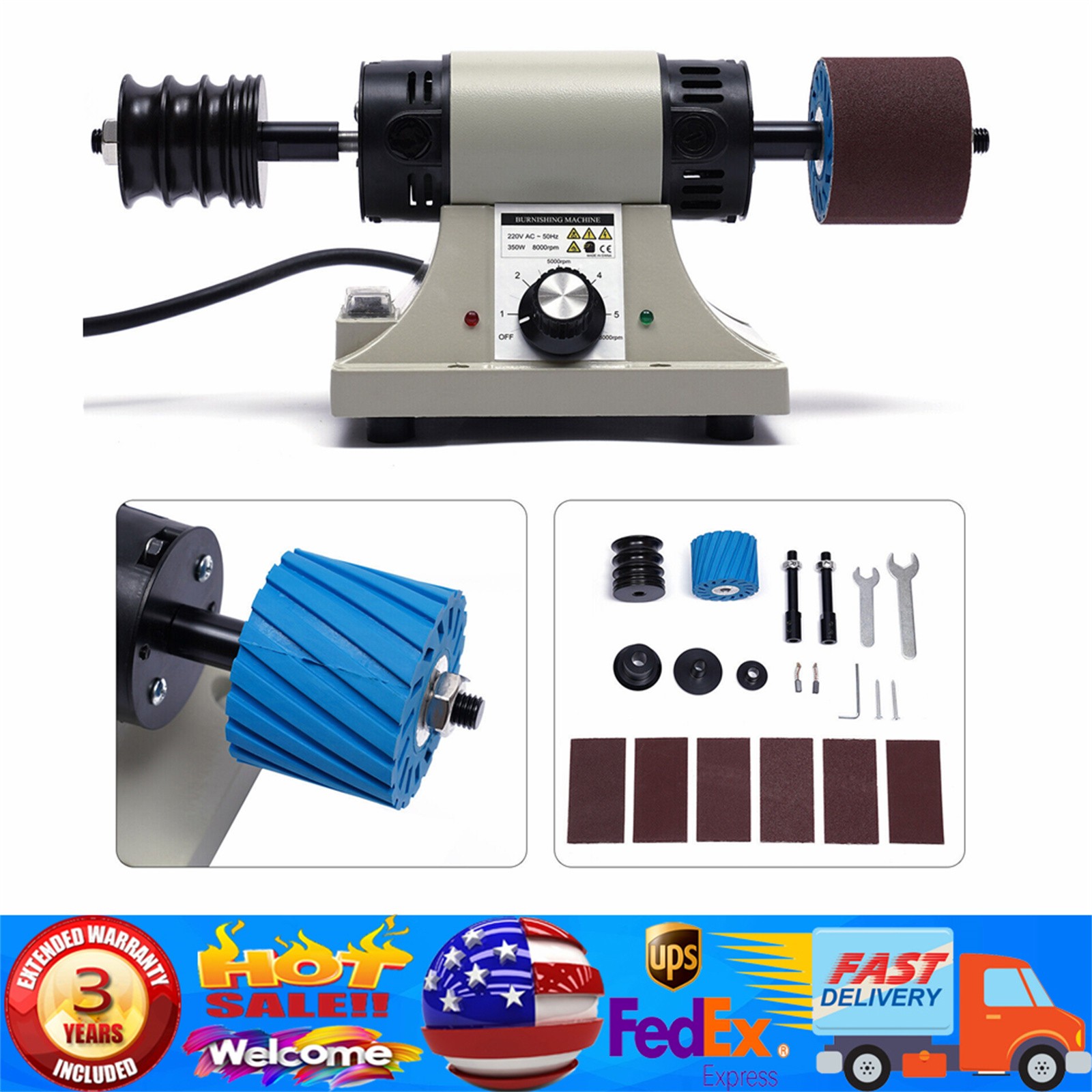 Electric Leather Edge Polishing Grinding Burnishing Machine Leather Tool 8000RPM