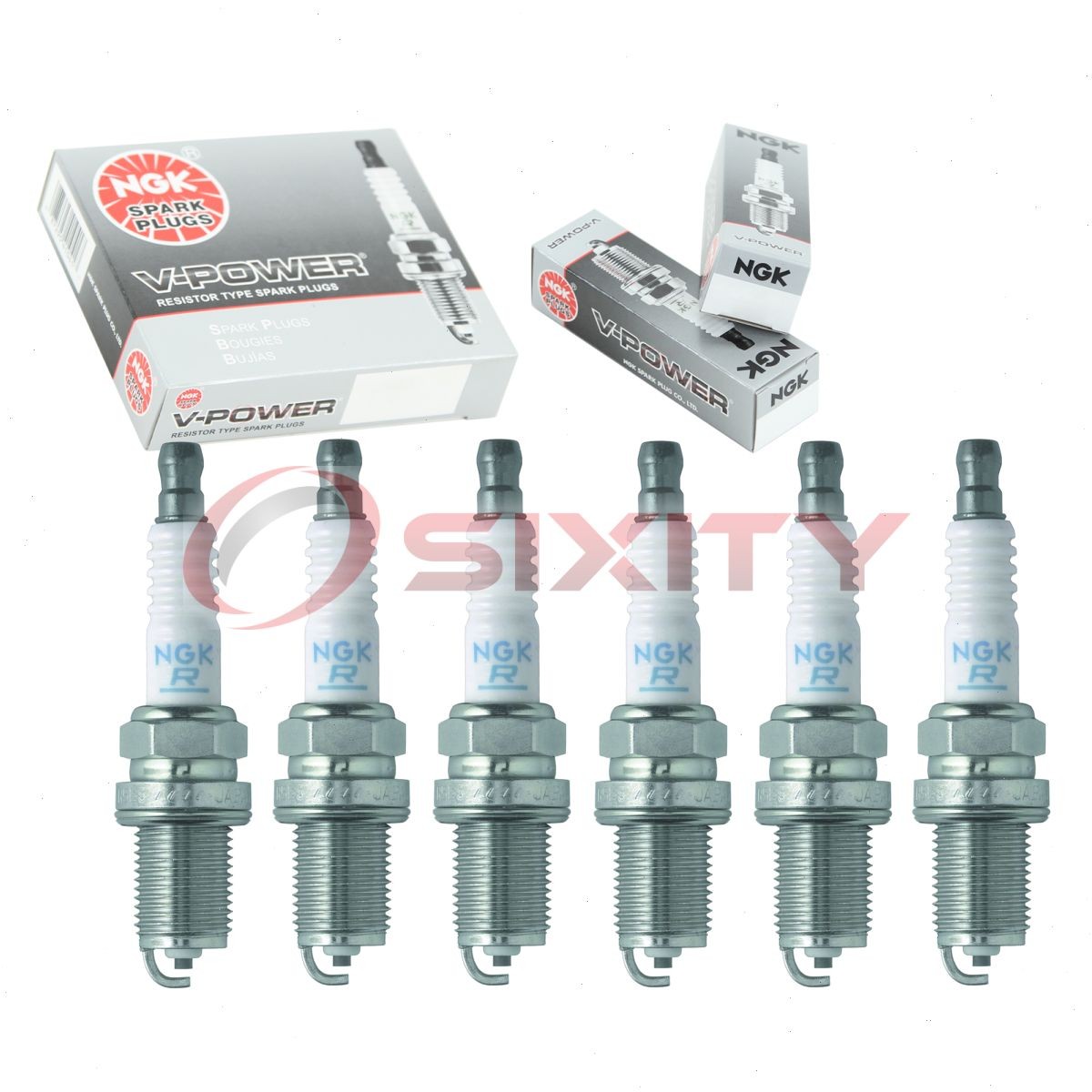 6 pcs NGK V-Power Spark Plugs for 2001-2006 BMW 325Ci 2.5L L6 - Engine Kit co
