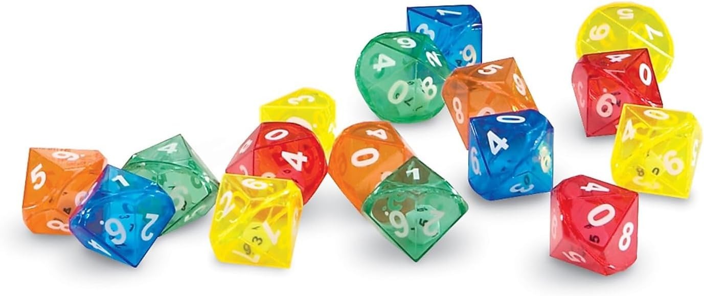 Comprehensive 72-Piece 10-Sided Dice Set for Creative Learning and Play