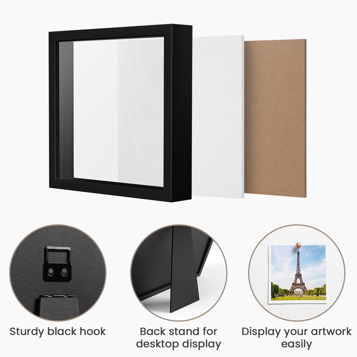 5x5 Inch Small Shadow Box Frame Memory Display Case for Memorabilia Flowers